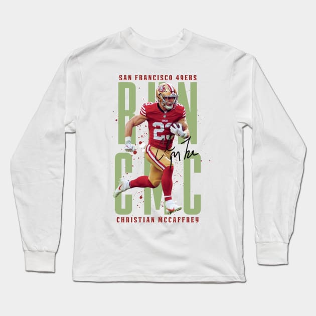 Christian Mccaffrey Aesthetic Tribute 〶 Long Sleeve T-Shirt by Terahertz'Cloth